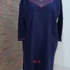 Navy Blue Pure Raffal Pheran in Sozni Hand Embroidery