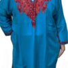 Blue Pure Wool Pheran With Hand Aari Embroidery