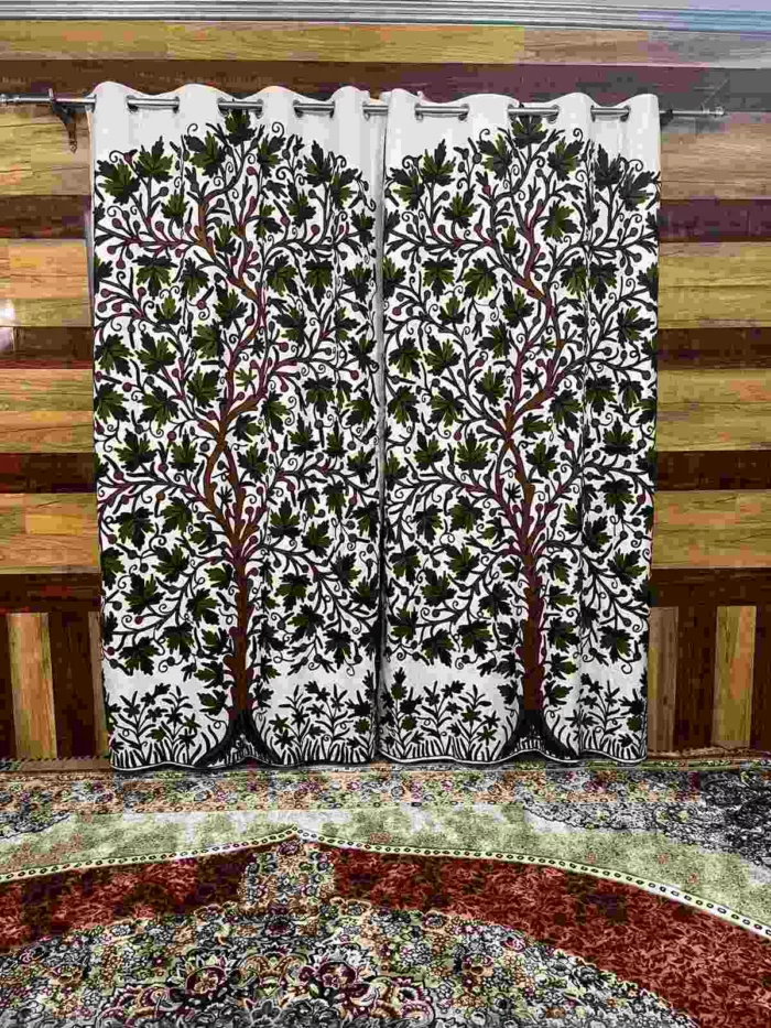 green chinar design curtain