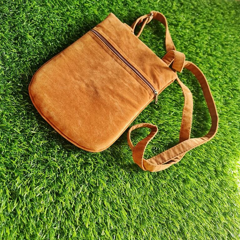 Light Brown Sling Bag In Aari Work - Gyawun