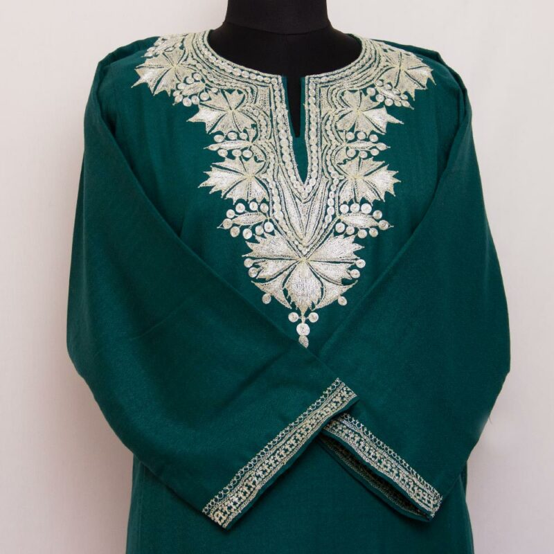 Dark Green Tweed Tilla Pheran - Gyawun