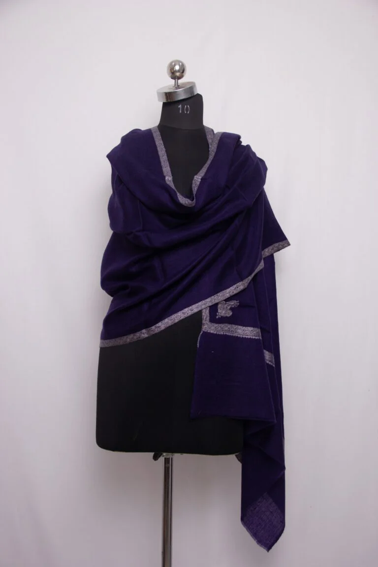 navy blue pashmina sozni stole 1