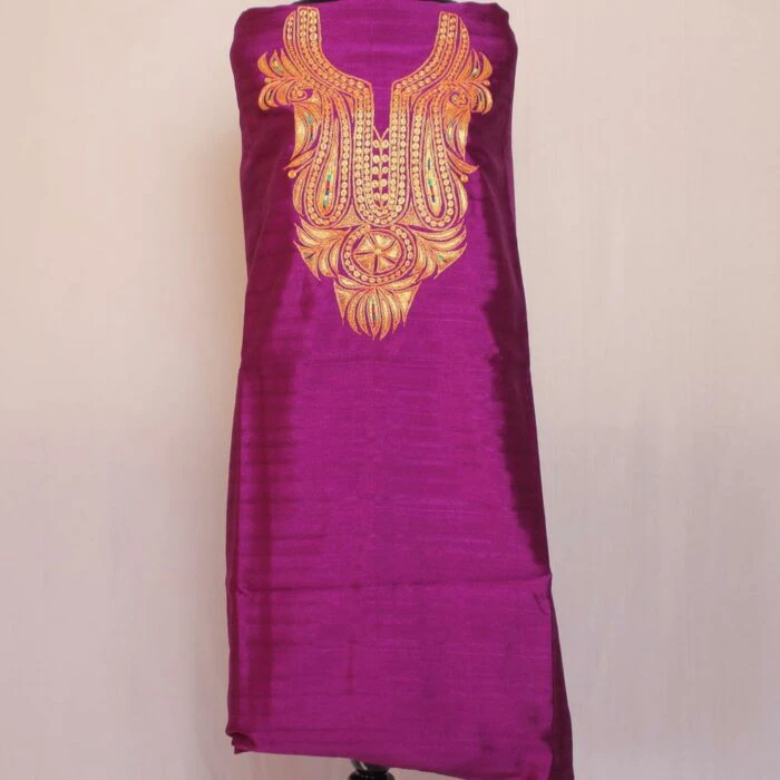 Purple Shahi Silk Tilla Work 2Pc Suit