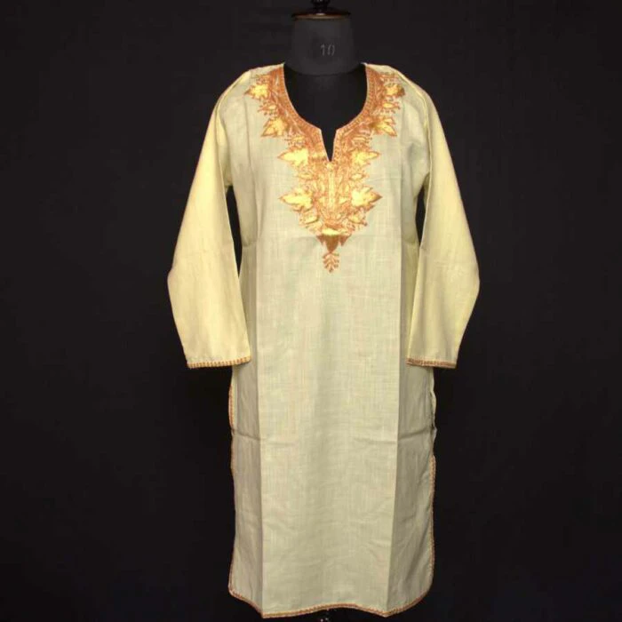 Light yellow Chinari Summer cool Tilla Kurta