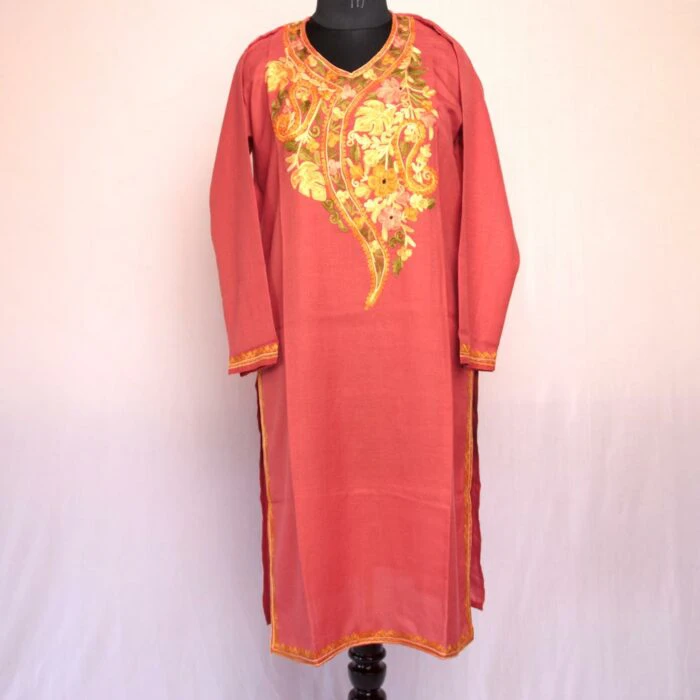 Light Pink Summer Cool Cotton Aari Kurta - Image 2