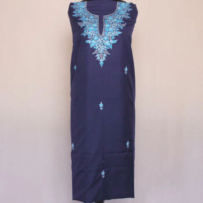 Dark Blue Summer Cool 2pc Suit with Paper Mache Hand Sozni Work