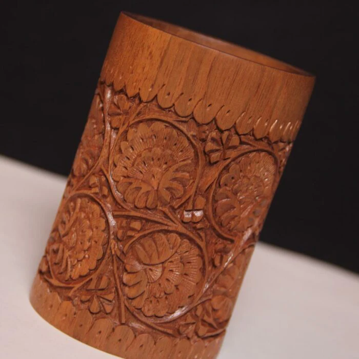 Elite Walnut Wood Handcarved Pen Holder - Image 2