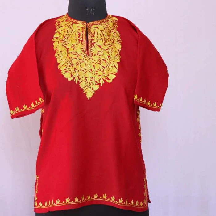 Red Kids Traditional Kashmiri Pheran L25