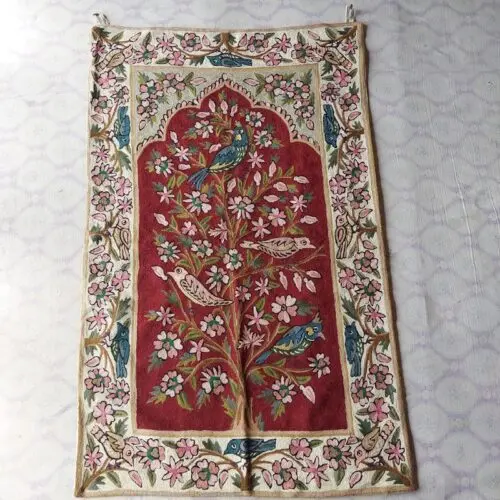 Pashtush Mens Fine Wool Shawl, Kashmiri Border Embroidery, Neemdaur De –  Pashtush Shawl Store