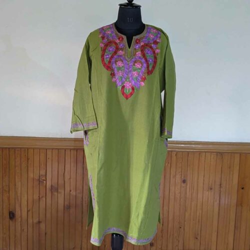 Kashmiri clothes online Green pink pheran