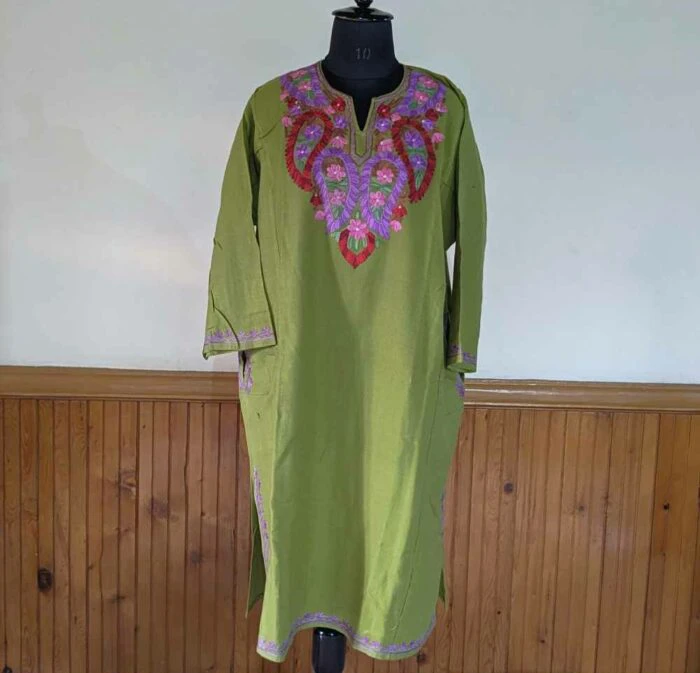 Kashmiri clothes online Green pink pheran