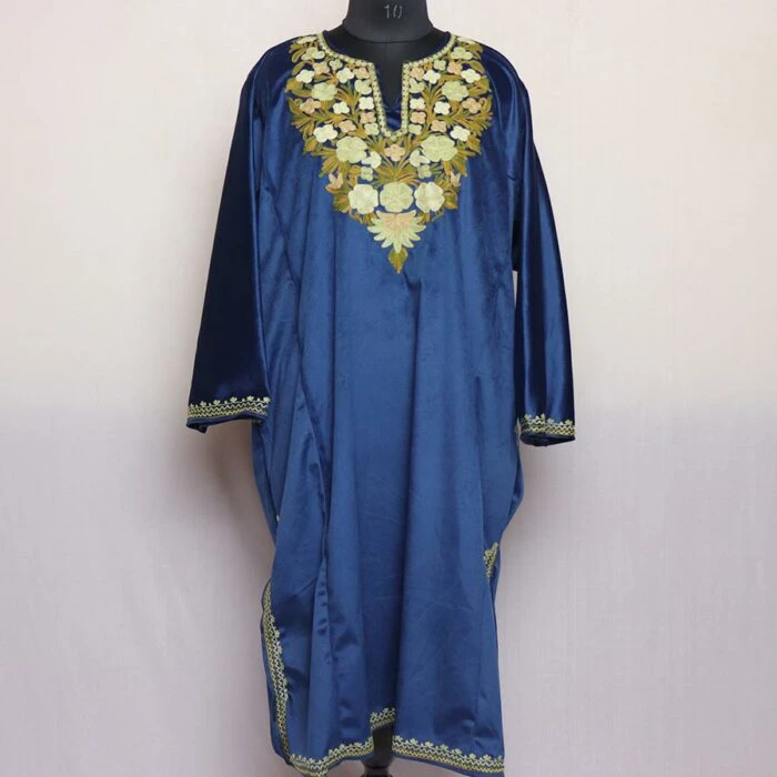 Navy Blue Aari Velvet Pheran - Image 2