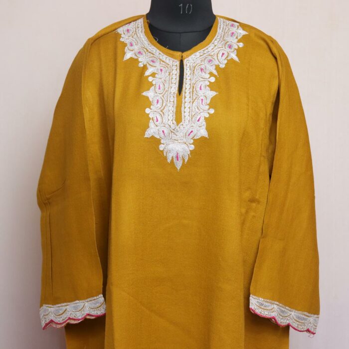 Mustard Shahi Raffal Pheran With Border Tilla - Image 3