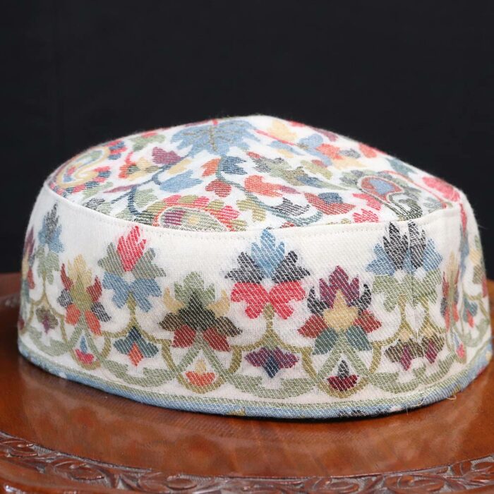 white kashmiri cap