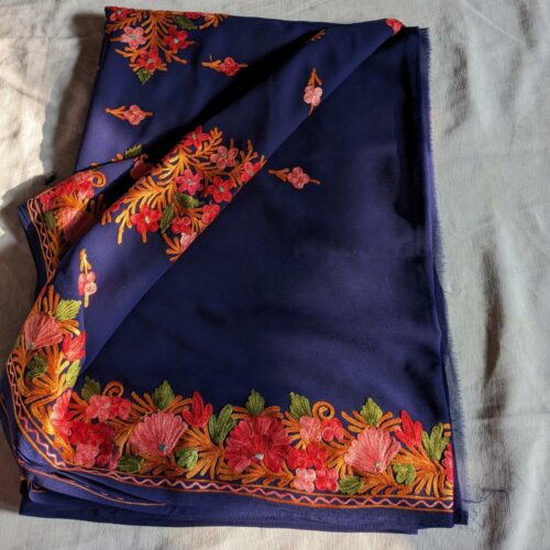 Buy online Pure Tissue Silk Saree with Kashmiri Embroidery Work -  Peach-AF927