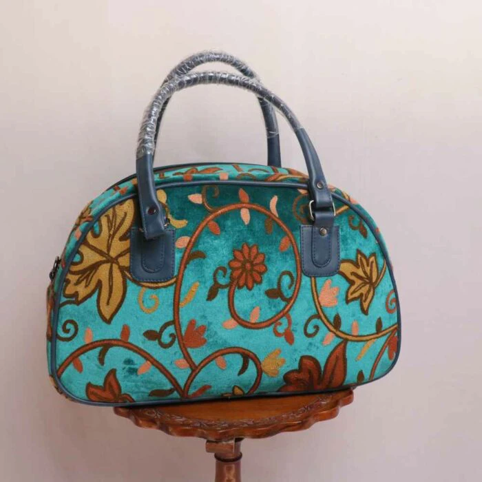 Teal Green Kashmiri Travel Bag