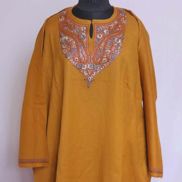 Mustard Hand Sozni Raffal Pheran C58 - Image 2