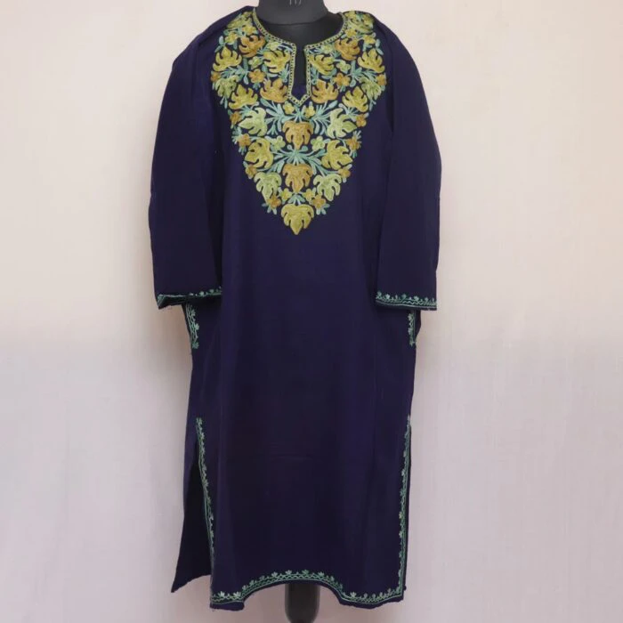 Blue Aab Chinar baagh Traditional Kashmiri Pheran dress - Image 2