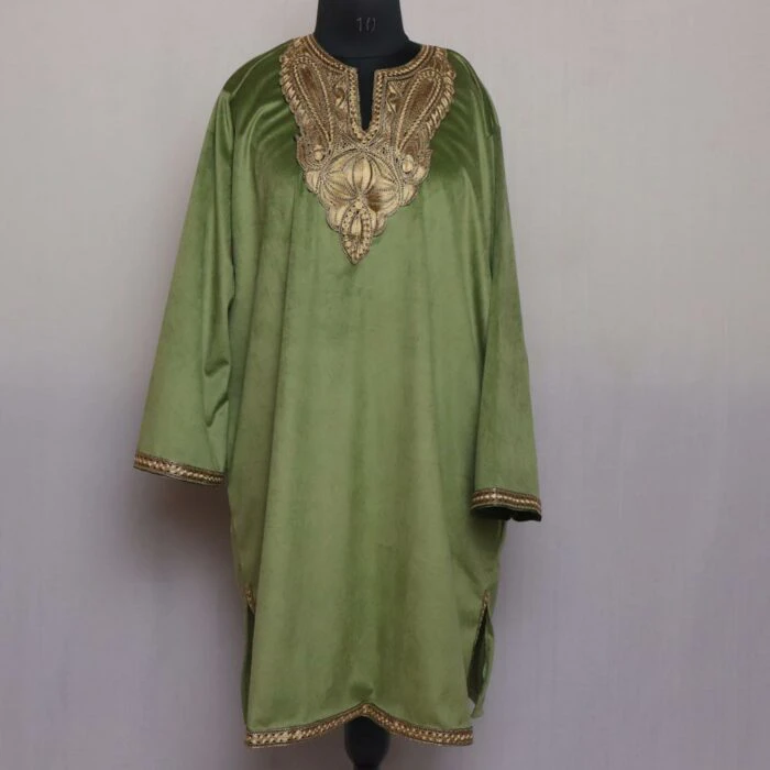 Nishat Green Velvet Tilla Kashmiri Phiran L38.5 - Image 2