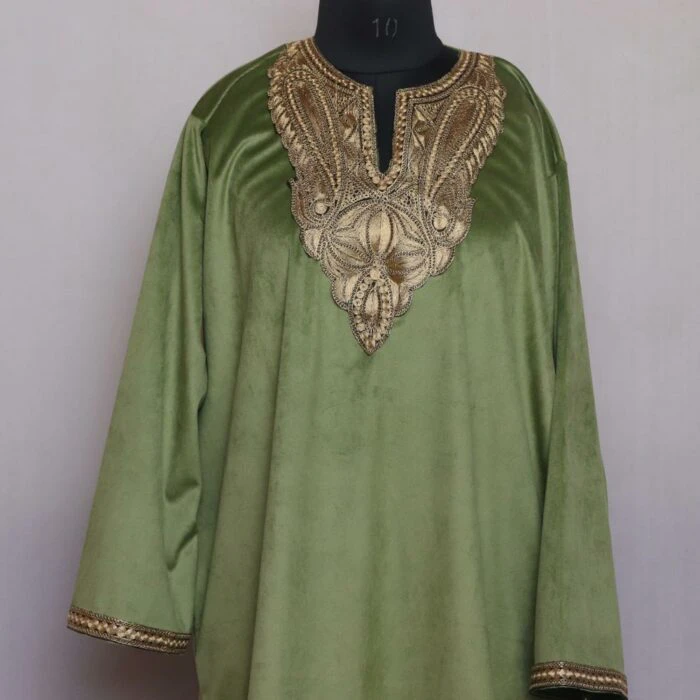 Nishat Green Velvet Tilla Kashmiri Phiran L38.5