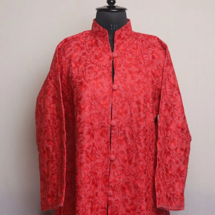 Peach Aari Cashmilon Kashmiri Jacket - Image 2