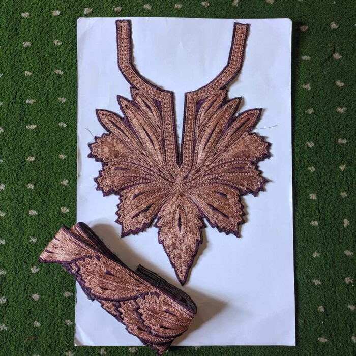 Wine Chinar Tilla Patch With Border