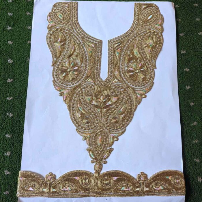 Golden Peach Badami Alia Tilla Patch With Border 1.5m