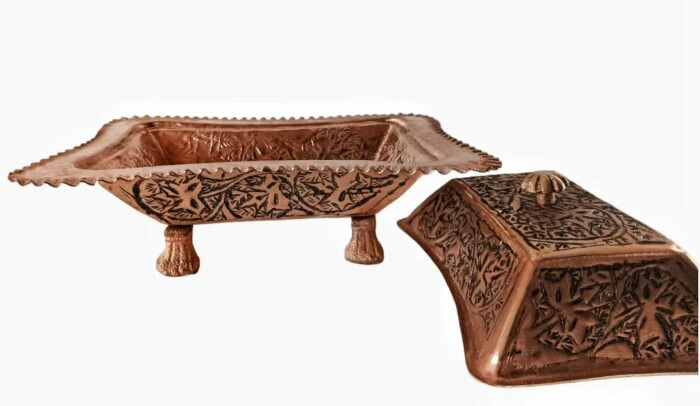 kashmiri copper utensil butter dish