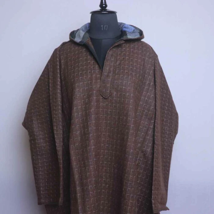 Brown Zoravar Kashmiri Men Pheran with cap L47.5 - Image 2