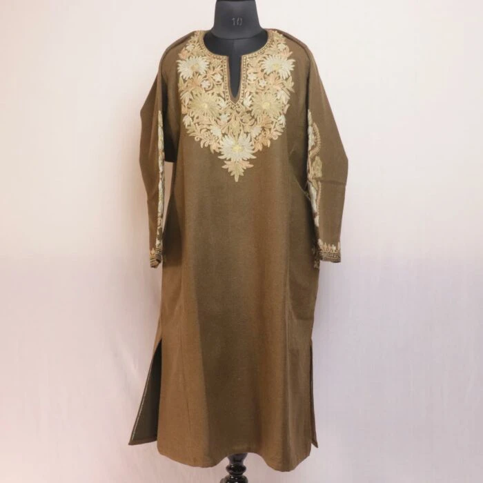 Luxury Tweed Aari Zari Kashmiri Pheran