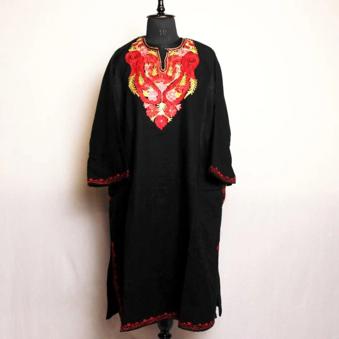 Black Nazneen Kashmiri Pheran With Aari Embroidery