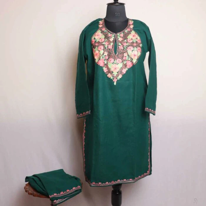 Mumtaz Dil Green Kashmiri Winter Co-ord Set