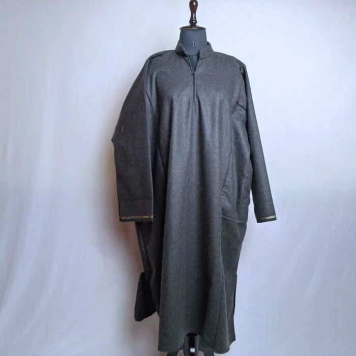 Charcoal Black Aqeel Traditional Mens Kashmiri Pheran (L48)