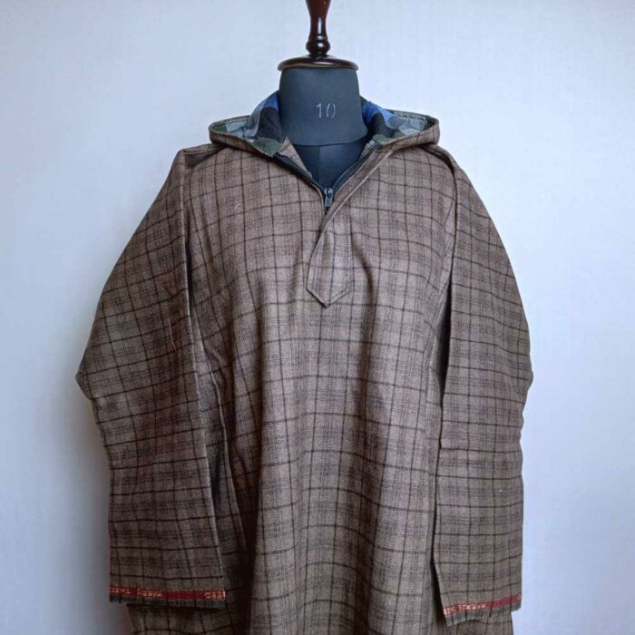 Bilal Brown Box Traditional Mens Kashmiri Pheran with Cap L49 - Image 3