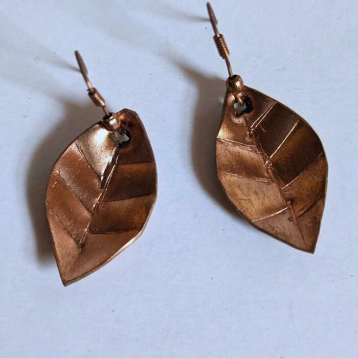 Mumtaz Leaf Shape Copper Earring - Image 2