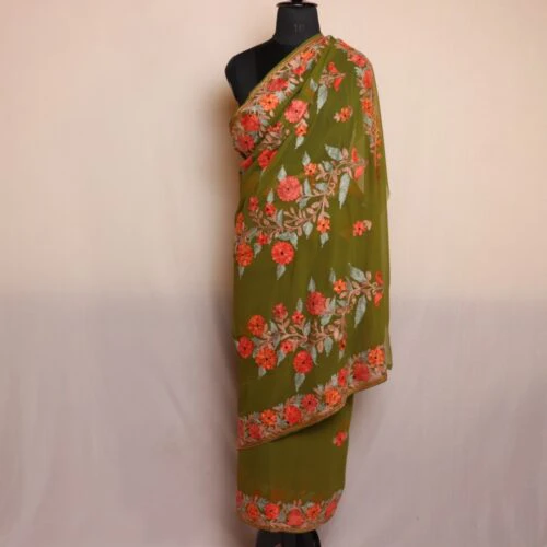 Custom made : Stitched Kashmiri Aari Embroidery Salwar Kameez 3 piece –  Shobitam