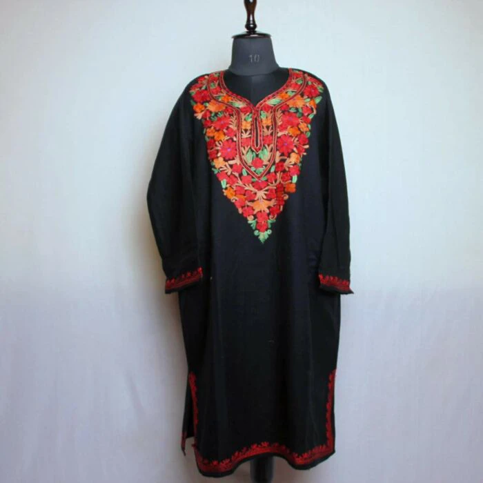 Kashmiri Phiran Dress- Daneen Black range-mahal With Aari Embroidery