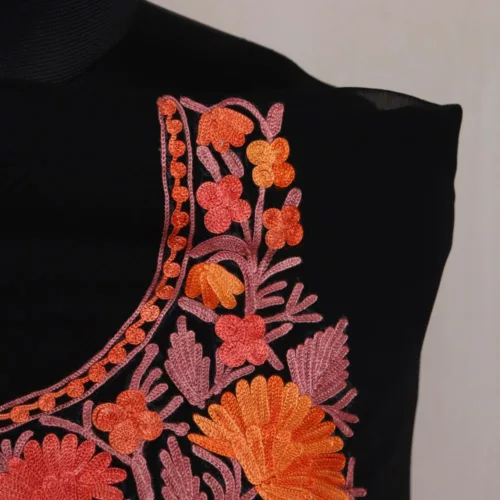 Black Beauty: Kashmiri Unstitched Georgette Ladies Suit With Aari ...