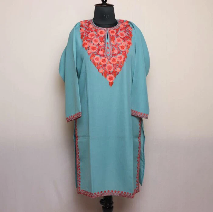 Summer Cotton Kurta with Kashmiri Aari Embroidery