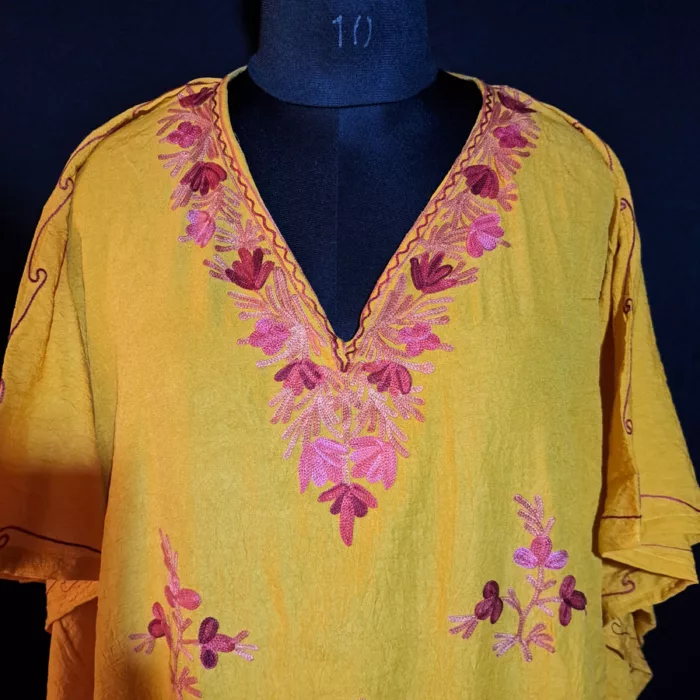 Mustard Kaftan Crush Cotton L49 - Image 2