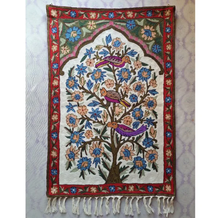 Shahi Tree of Life Kashmiri Handmade Chainstitch Wall Hanging