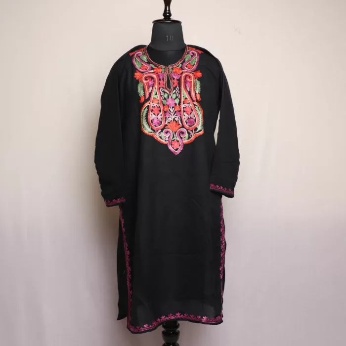 Black  True Summer Cool Cotton Kurta with Aari Embroidery