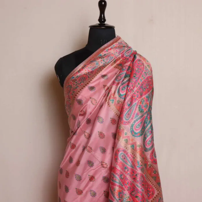 Pink Badami Salma Kani with Zari Saree - Image 2