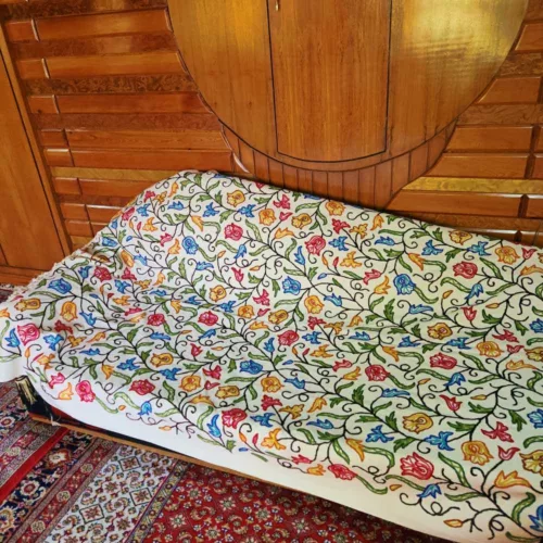 Kashmiri crewel sofa throw bedsheet20240728 20