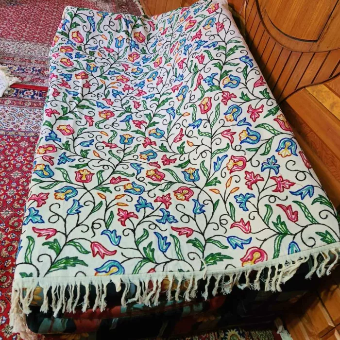 Kashmiri crewel sofa throw bedsheet20240728 42