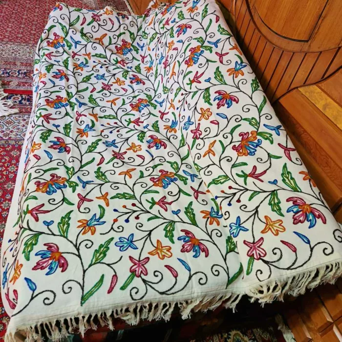 Kashmiri crewel sofa throw bedsheet20240728 46