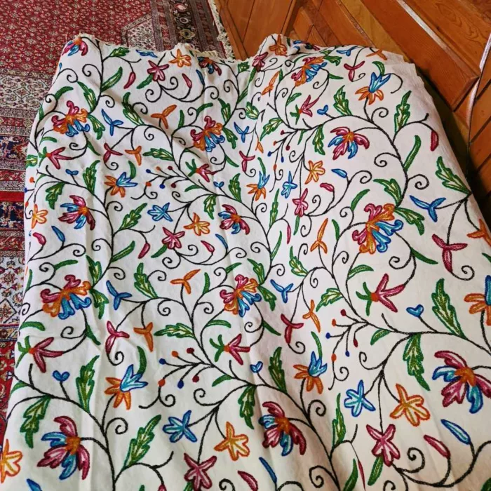 Kashmiri crewel sofa throw bedsheet20240728 48