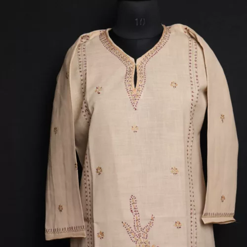 beige hand work kurta 2