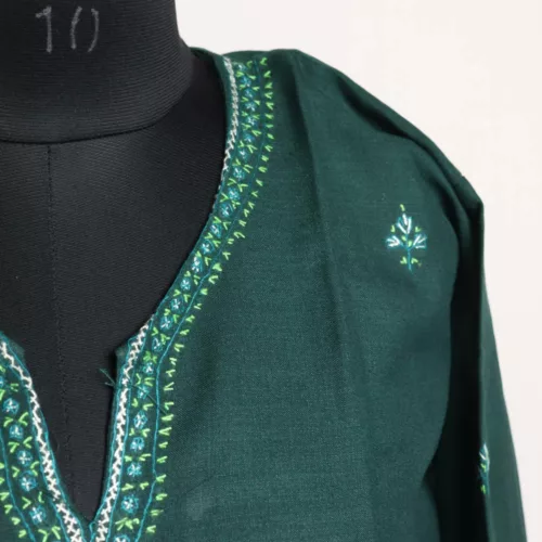 dark green sozni kurta 4