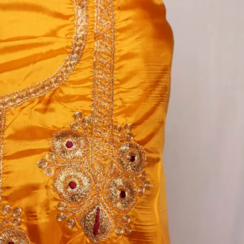 mustard silk tilla suit 1